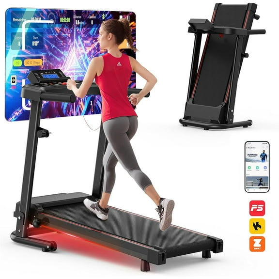 SWERTOY Folding Treadmill for Home 2.5HP Foldable Treadmill Slim Compact Running Machine Portable Electric Treadmill Workout Exercise for Small Apartment Home Gym Fitness Jogging Walking