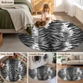 thumbnail image 5 of Round Rug 3.3Ft Washable Non-Slip, Leopard Stripes Circle Area Rugs for Living Room Bedroom, Vintage Black White Animals Texture Indoor Floor Mats Carpet Runner for Home Decor Aesthetic, 5 of 8