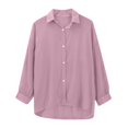 thumbnail image 3 of Oversized Tshirts Shirts for Women Transparent Anti Sunburn Shirt Long Sleeved Button Up Top Casual Loose Fitting Shirt for Summer Short Sleeve Women's Tops, Tees & Blouses, 3 of 7