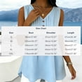 thumbnail image 3 of Staron Women Sleeveless V Neck Pleated Blouse Casual Button Down Loose Fit Summer Vacation Beach Tank Top, Light Blue XL, 3 of 7