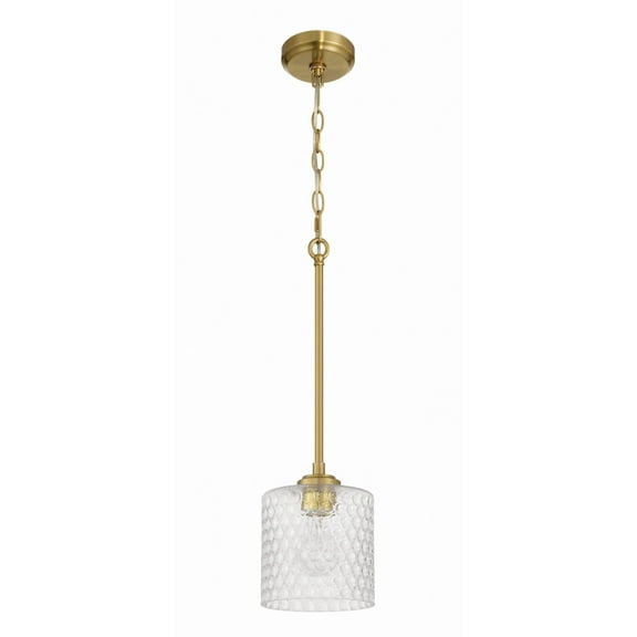 Craftmade - Claire 1 Light 21.75 in. Satin Brass Finish Mini Pendant Light with Clear Bubble Glass