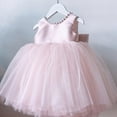 thumbnail image 5 of mgoYE Girl Party Dress Flower Girl Dress Kids Satin Tulle Wedding Guest Party Birthday Bridesmaid Communion Pageant Prom Ball Gown Maxi(Pink,3-4 Years), 5 of 9