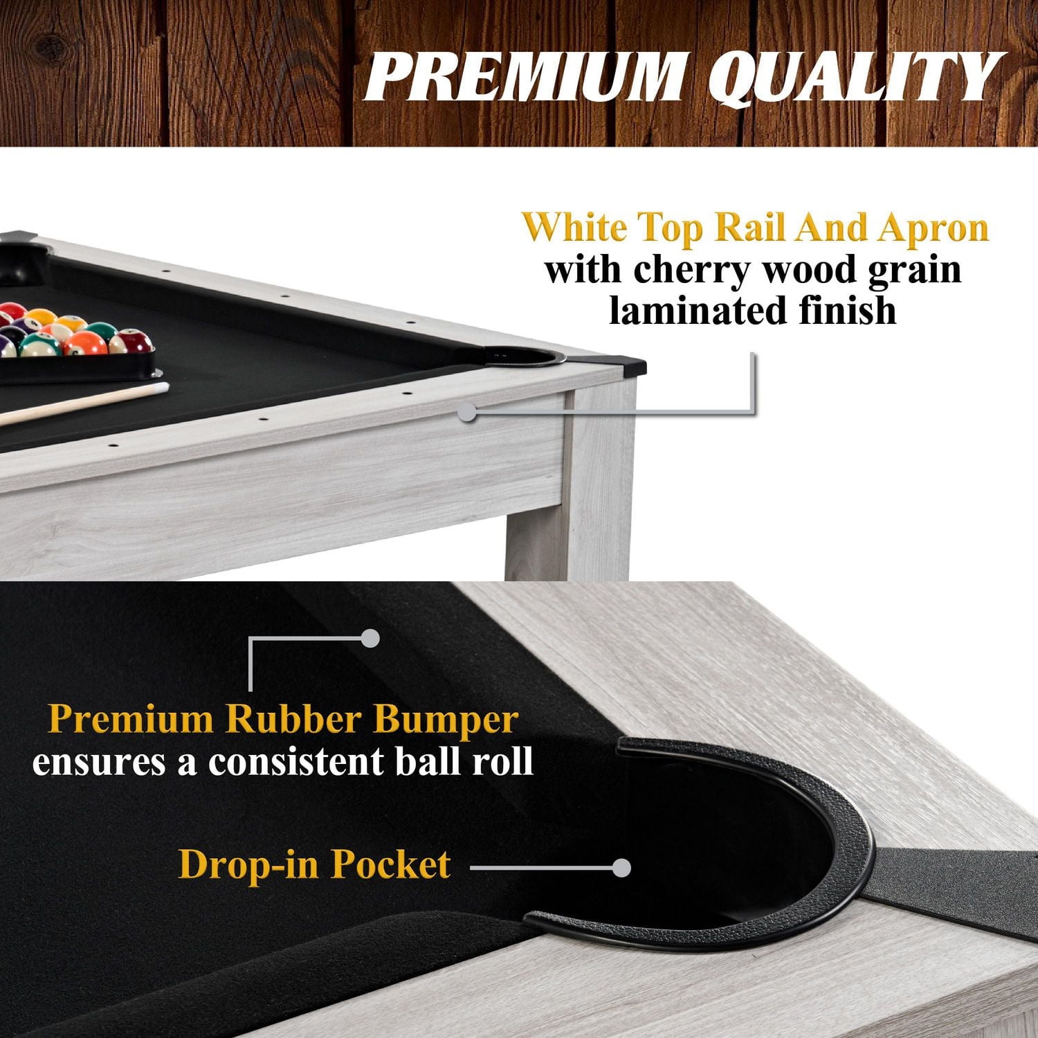 Barrington Monteray 3-in-1 Table: Billiards, Table Tennis & Dining with Accessories + Storage Caddy