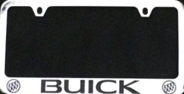 Buick Chrome Logo On Black License Plate Frame