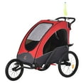 thumbnail image 2 of Aosom Bike Trailer for Kids 3 In1 Foldable Child Jogger Baby Stroller Transport Carrier, Rubber Tires Kid Bicycle Trailer Red and Gray, 2 of 9