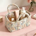 thumbnail image 4 of Floral Pattern Laundry Basket, Desktop Cosmetic Organizer Storage Basket, Multi-Use T-oys Snack Tote for Bedroom Bathroom Home, 4 of 5