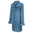 thumbnail image 5 of MSJUHEG Denim Skirt Blue Dress Women'S Casual Turndown Neck Denim Party Dresses Long Sleeve Dress Jean Skirt Light Blue L, 5 of 9