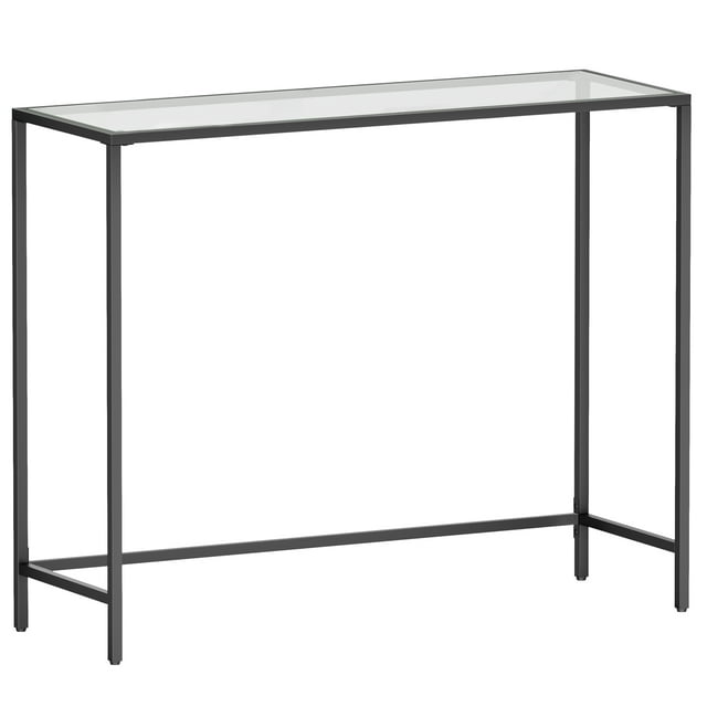 VASAGLE Entryway Table, Console Table, Tempered Glass Tabletop, Modern Easy Assembly, with Adjustable feet