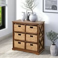 thumbnail image 4 of Hampton Meadows 3 Tier X-Side End Storage Cabinet with 6 Wicker Baskets, Walnut, 4 of 7