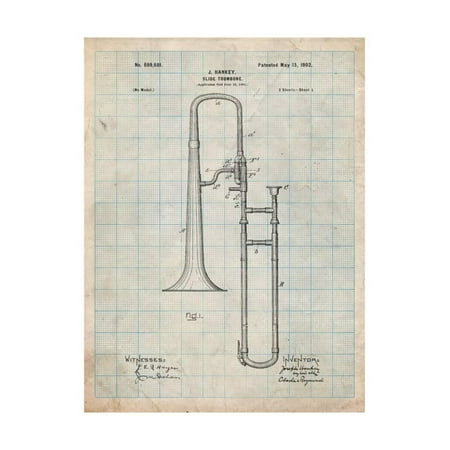 - Slide Trombone Instrument Patent Print Wall Art By Cole Borders