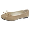 thumbnail image 3 of Lenago Flat Dress Shoes for Women Low Shallow Heel Dress Shoes Slip-On Walking Shoes Round Toe Office Shopping Party Travel Khaki Size-6, 3 of 6
