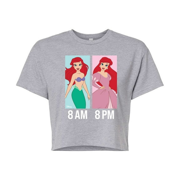 Disney Princess - Ariel Day And Night Wear- Junior's Cropped T-Shirt
