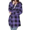 thumbnail image 4 of BUIgtTklOP Women's Flannel Plaid Shacket Long Sleeve Button Down Chest Pocketed Shirts Jacket Coats, 4 of 6
