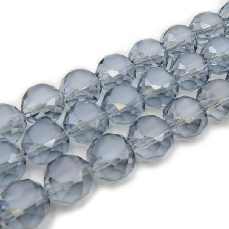 12mm Siam AB faceted round Czech glass beads