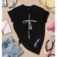 thumbnail image 3 of S4E Women's Faith Cross Religious T-Shirt Small Black, 3 of 4