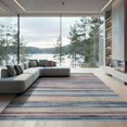 thumbnail image 2 of ODIKA 8'x10' Washable Area Rug Rag Chindi Knit Striped Boho Farmhouse Bordered Stripes Multi for Dining Room, Large Office, Lounge, Non-Slip Chair-Friendly Mat, 2 of 7