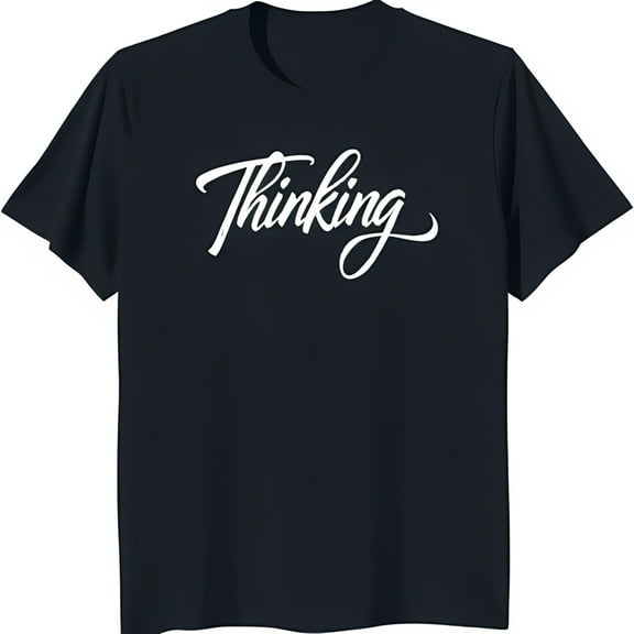 Trendy Dark Blue Neck T-Shirt with Playful White Design