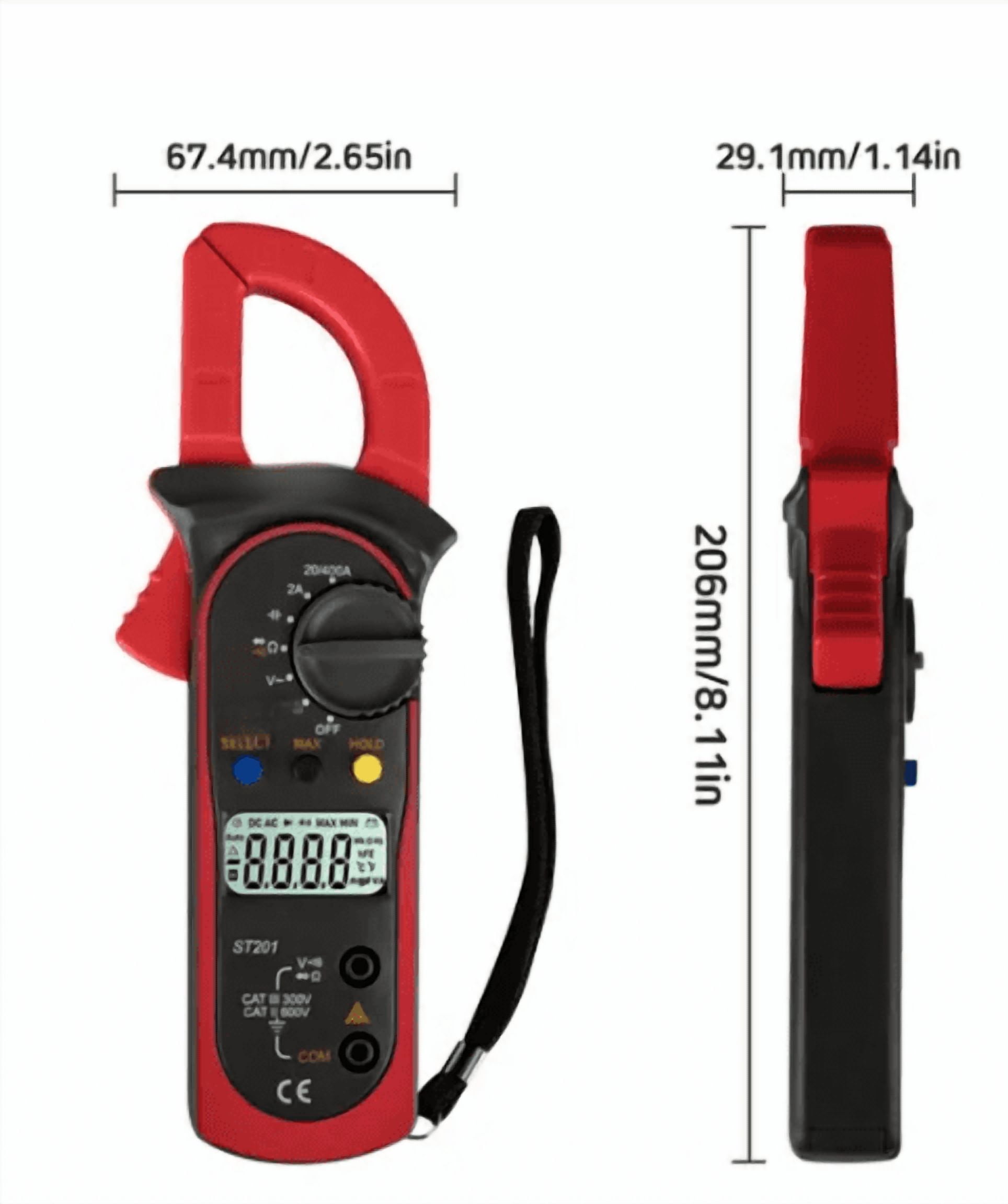 Digital Multimeter with AC DC Volt Ohm Amp Clamp Auto Range LCD Handheld Tester for Voltage Current Resistance Testing