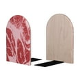 thumbnail image 2 of Naloa Striped Meat 2 Pcs Bookend Large Capacity Office Book Ends for Home Office Library School Study Decoration, 2 of 8