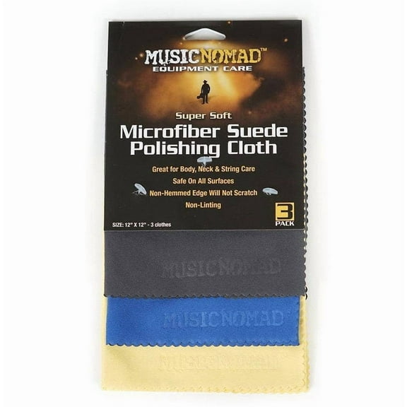 Music Nomad Super Soft Microfiber Suede Polishing Cloth 3-Pack