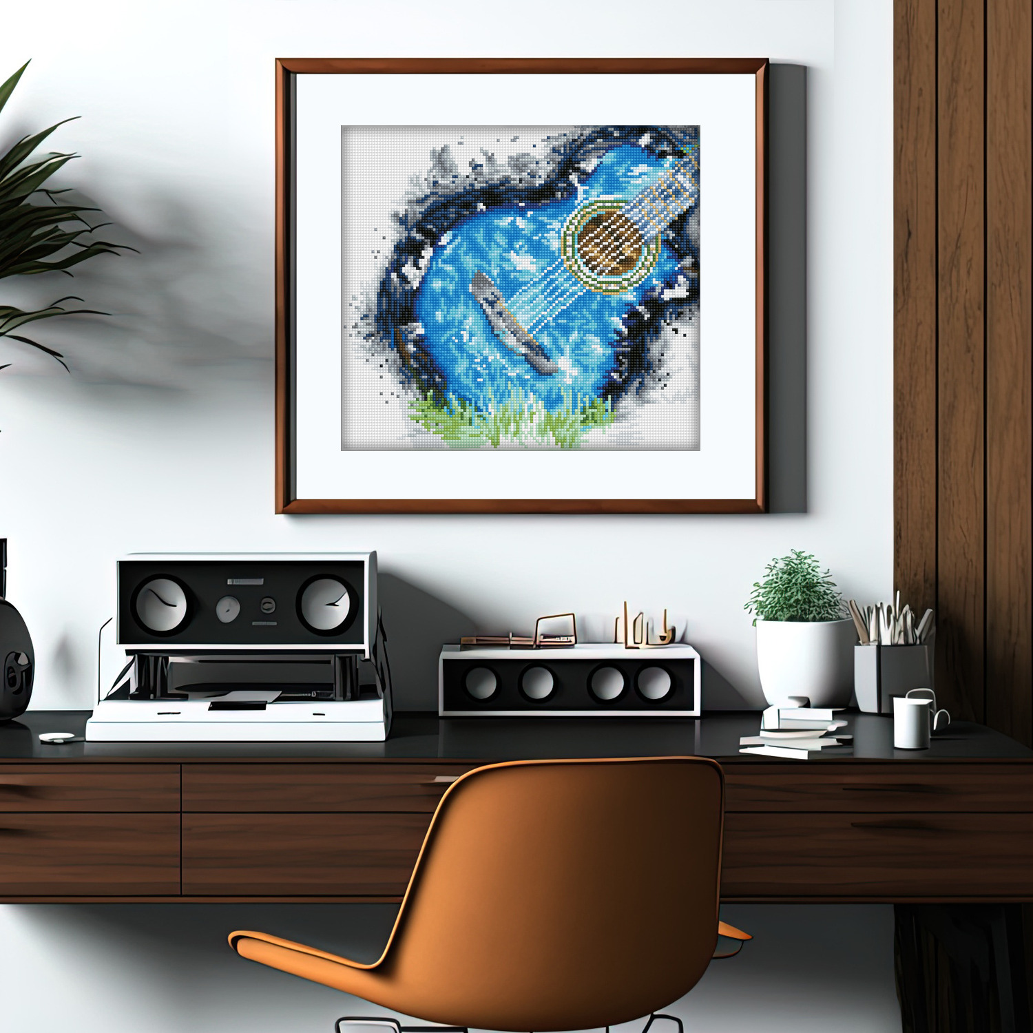 Diamond Dotz Blue Grass Music Diamond Painting Kits for Adults - Diamond Art Kits a Relaxing Creative Craft Kit with Dotz Gems  12.2"x13.4"