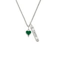 thumbnail image 2 of Delight Jewelry Silvertone Small Long Green Heart Silvertone Believe Faith Prayer Hope Bar Charm Necklace, 23", 2 of 4
