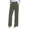 thumbnail image 4 of Pants for Women Work High Waist Straight Fabric Pleated E ant Business Suit Trousers Palazzo Wide Leg Pants, 4 of 7