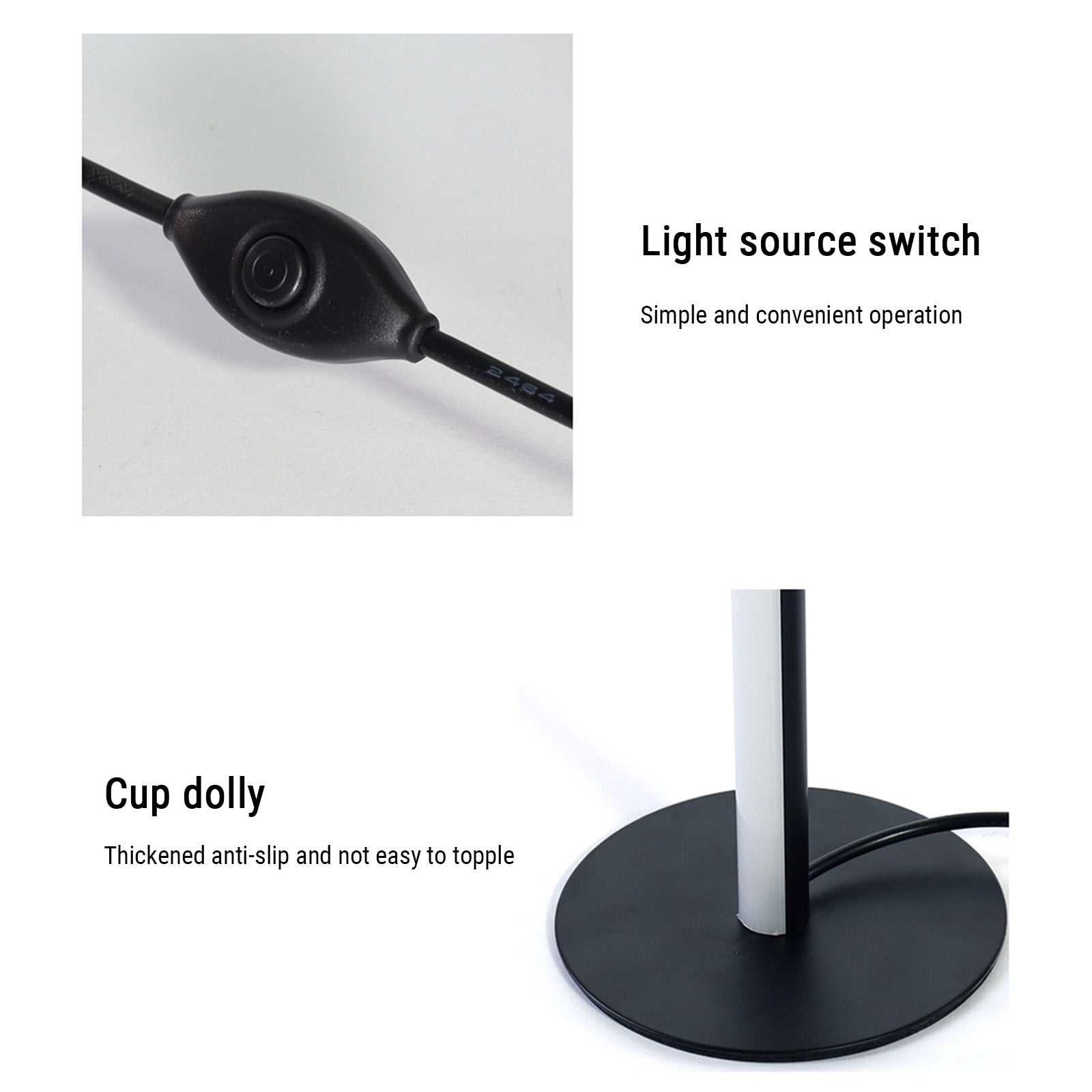 Specollect Clearance 5Pcs LED Corner Floor Lamp, 9.84in Minimalist Dimmable Sleek Light, Standing Tall Lamp for Living Room, Bedroom, Office, Warm White Light Atmosphere Lamp