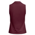 thumbnail image 6 of Women's Cotton Solid Color Sleeveless Shirts Front Collared Dressy Casual Blouses Loose office Tank Tops Red, 6 of 8