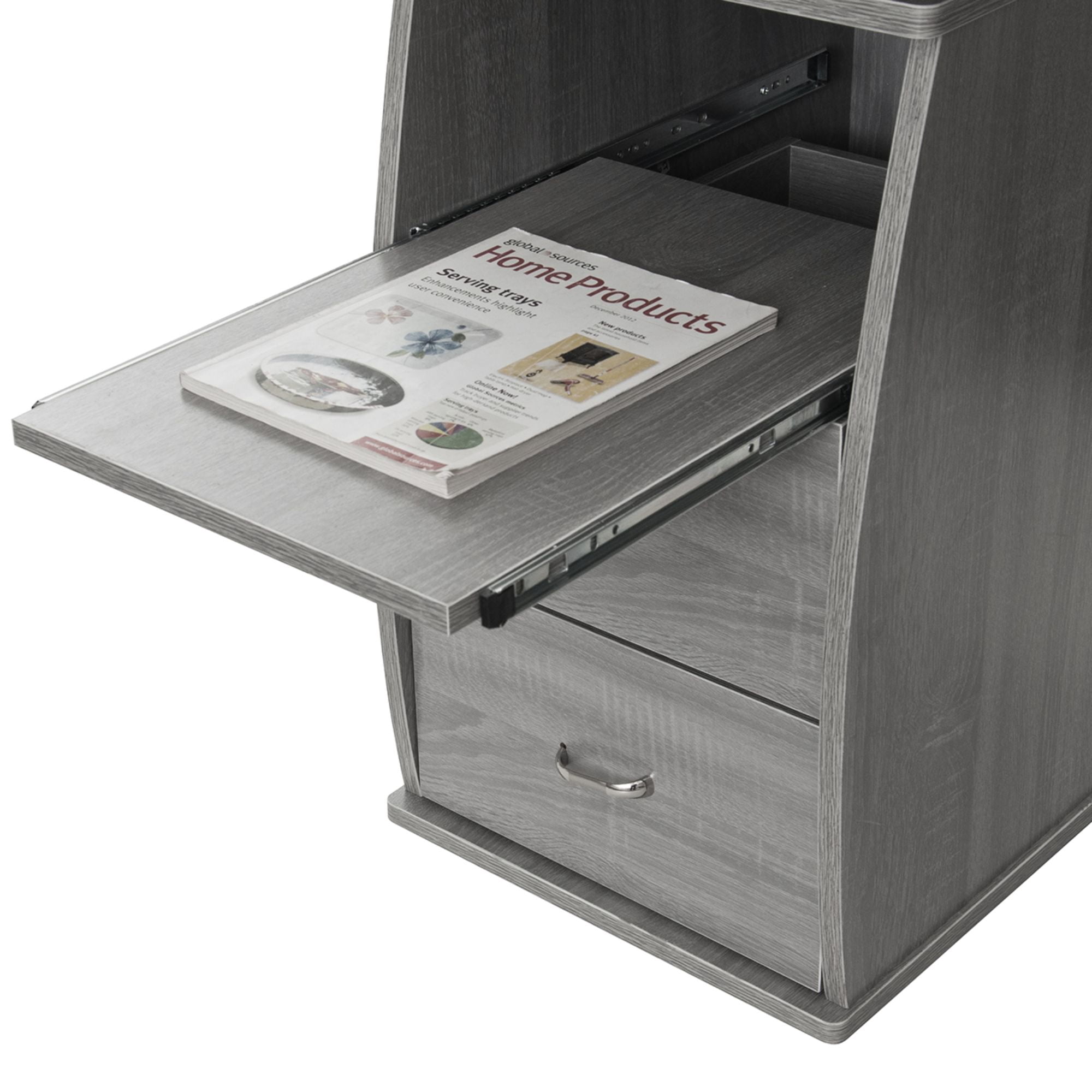 Techni Office Solutions 47.25" Gray Unique Techni Mobili Complete Workstation Computer Desk with