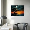 thumbnail image 3 of PIKWEEK Moon Ocean Canvas Wall Art Abstract Night Scene Coastal Artwork Landscape Picture Prints Tree Decor, 3 of 4