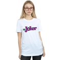 thumbnail image 2 of DC Comics Womens The Joker Text Logo Cotton Boyfriend T-Shirt, 2 of 5