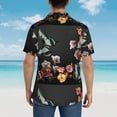 thumbnail image 4 of Pofeuu Butterfly with Fowers Print Hawaiian Shirt for Men Sleeves Casual Button Down Summer Beach Dress Shirts T-Shirts,X-Large, 4 of 7
