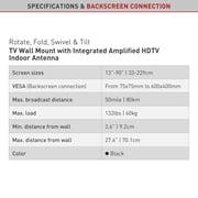 Barkan Long TV Wall Mount, 13-90 inch Dual Arm Full Motion Articulating 4 Movement Flat/Curved Screen Bracket