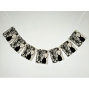 YKCG Black and White Paris Street Elegant Woman Banner Bunting Garland Flag Sign for Home Family Party Decoration