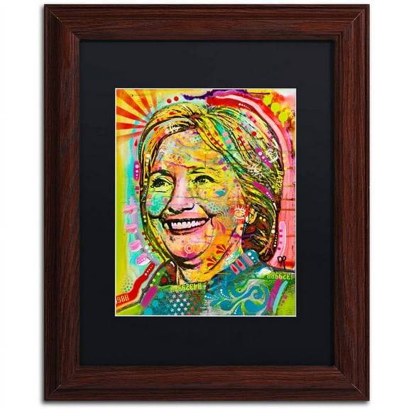 Trademark Fine Art "Hillary" Canvas Art by Dean Russo, Black Matte, Wood Frame