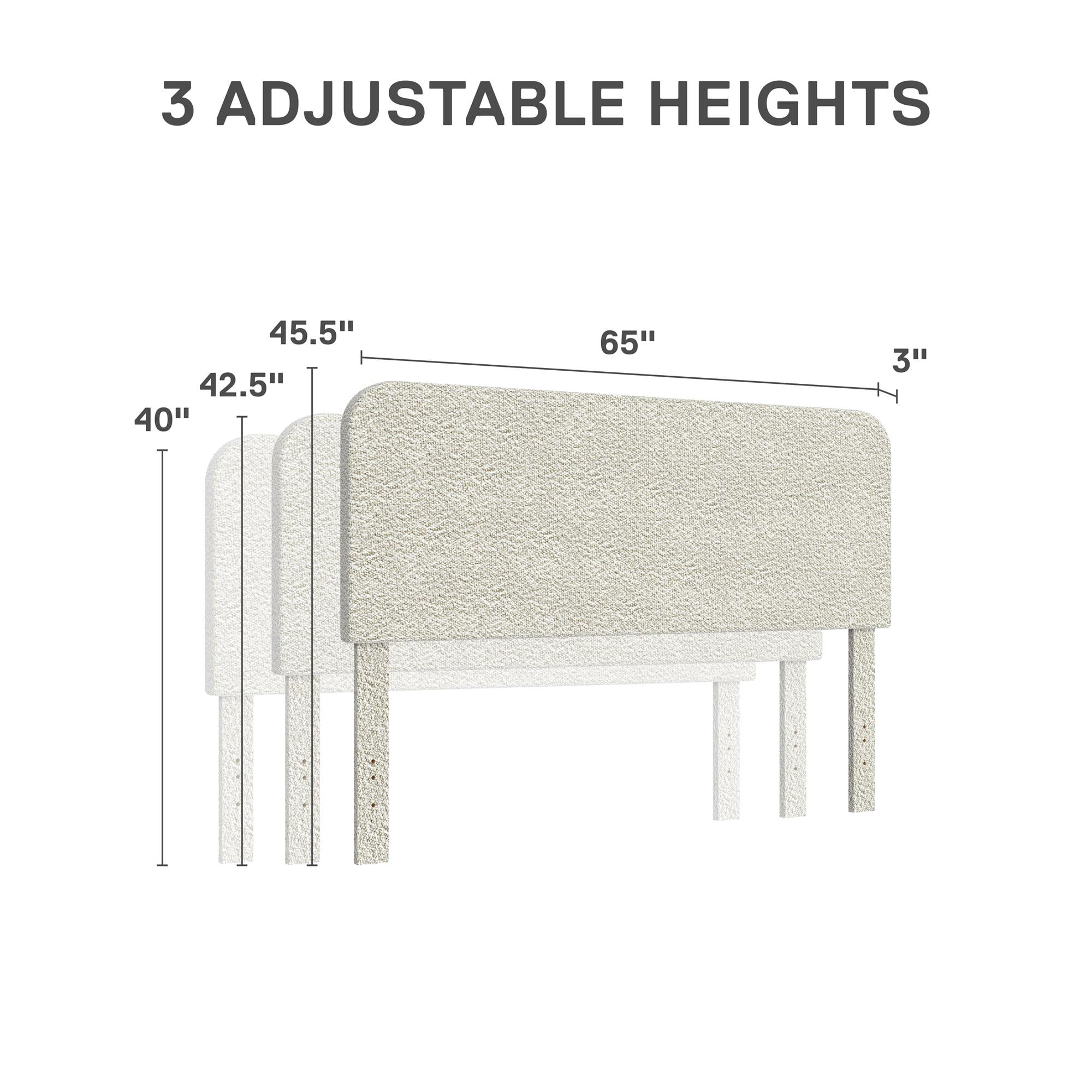 Better Homes & Gardens Juliet Full/Queen Boucle Headboard, Ivory
