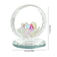 thumbnail image 3 of hulanddfd Crystal Flower Ornaments, 2.76"x2.36"x2.36" Glass Flower with Outer Circular Ring Figurine Glass Bouquet Tabletop Decor for Holiday Party Decor Birthday Gift for Family White, 3 of 6
