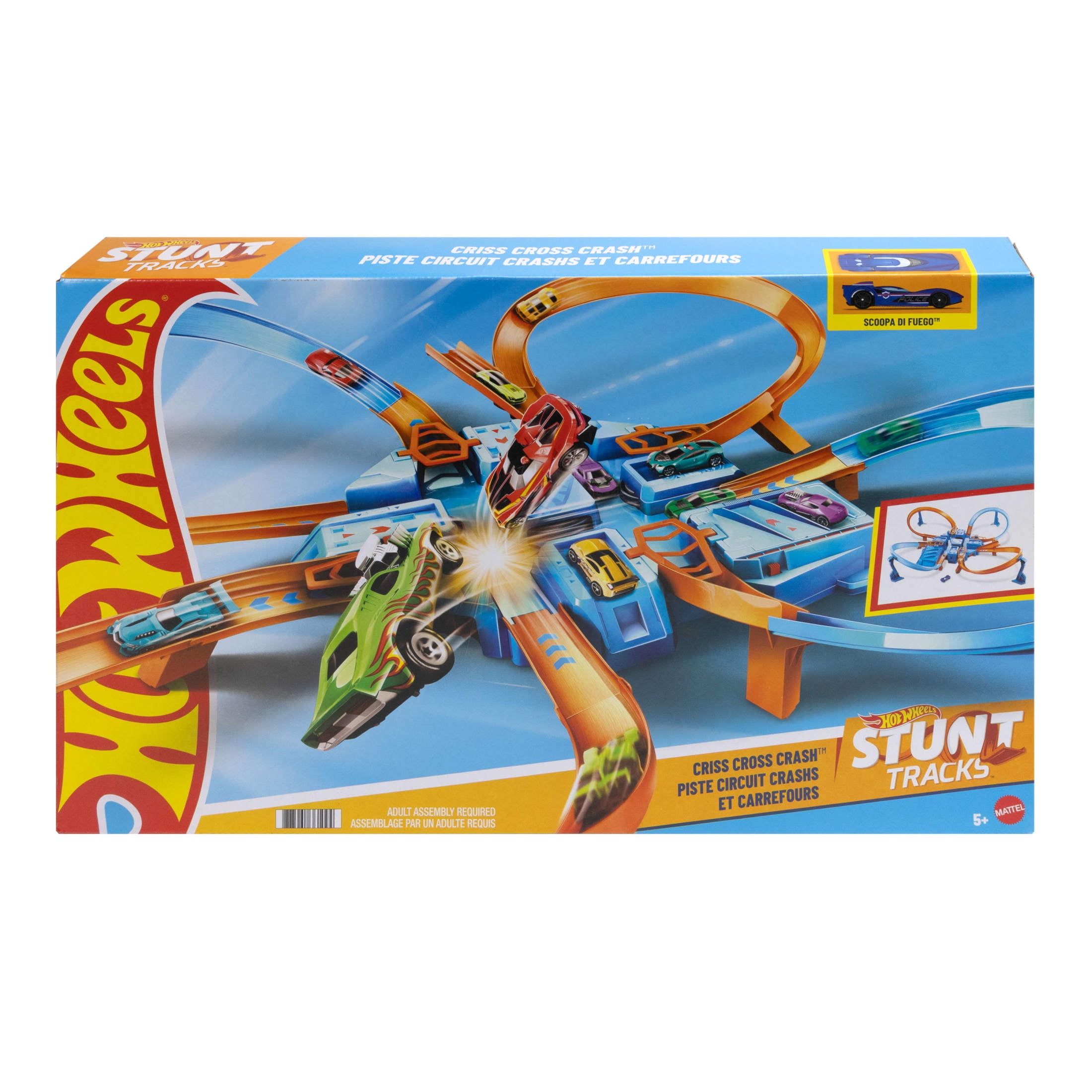 Hot Wheels Curve Race Track Set, 1:64 Scale Toy Car, Criss-Cross