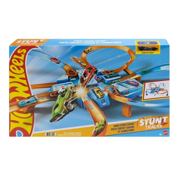 Hot Wheels Indoor Playground Criss-Cross Crash Track Set - Walmart