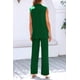 thumbnail image 4 of Traje PRETTYGARDEN Blazer sin Mangas y Pantalones Palazzo Verde Talla L, 4 of 7