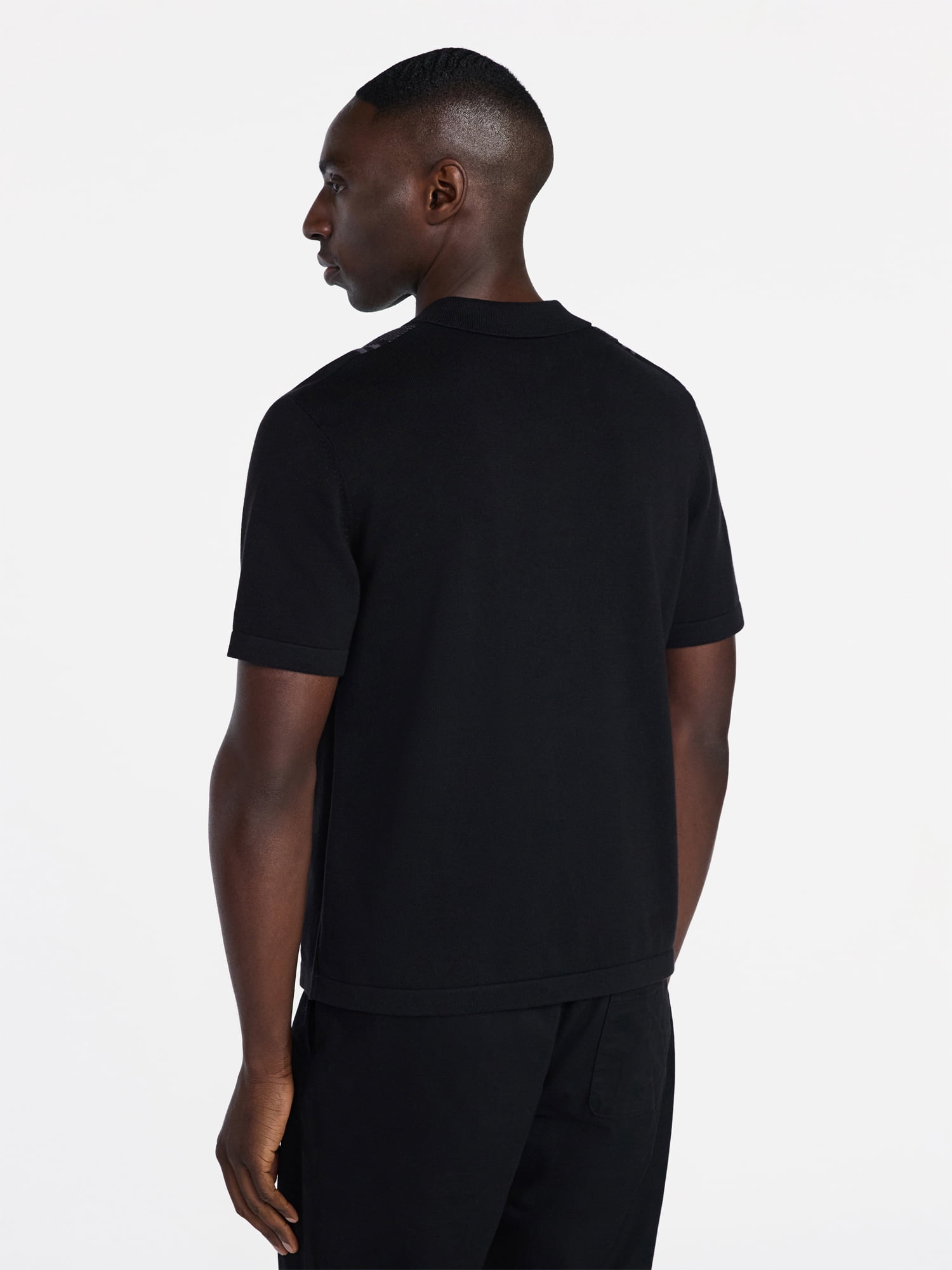 George Men’s Cotton Button Front Polo Sweater with Short Sleeves, Sizes S-3XL