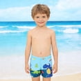 thumbnail image 2 of shoper Dinosaur Swim Trunks Toddler Boys with Compression Liner Quick Dry Drawstring Beach Board Shorts Boys Casual Soft Cartoon Dinosaur Boys Swim Suits 10-12 Light Blue 9-10Y, 2 of 4