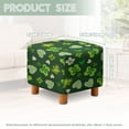 thumbnail image 3 of SCRAWLGOD St. Patrick's Day Clover Heart Butterfly Print Dark Green Ottoman Cover Square Stretch Ottoman Slipcovers Soft Storage Foot Rest Cover with Nonslip Elastic Bottom for Living Room Decor, 3 of 7