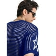 thumbnail image 5 of Zaitun Men's Knit Jersey Short Sleeve Pullover Shirt - Vintage Letter Print Crochet Detail, 5 of 6