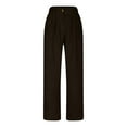 thumbnail image 5 of UYISJ Vintage Corduroy Pants Women Baggy Drawstring Elastic Waist Pants Casual Comfy Work Pants Loose Fit Straight Leg Pants L, 5 of 6