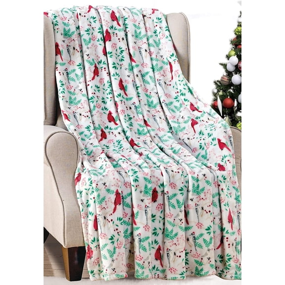 Faith, Hope, Love Home Décor Summertime Nature Microplush Throw Blanket (50" X 60") - Cardinals