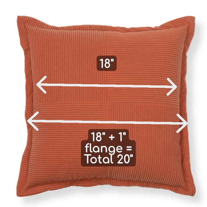 Mainstays Rust Corduroy Velvet 18x18 Decorative Throw Pillow
