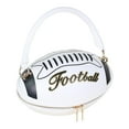 thumbnail image 1 of Esquirla Sac à Main en Forme de Football Américain Sac Hobo Décontracté pour Magasinage Plein Air Rendez-Vous Blanc, 1 of 8