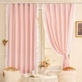 thumbnail image 5 of French Vintage Blackout Curtains, Luxury Lace Princess Style Drapes, Decorative Window Coverings for Bedroom Living Room and Home Interior Decoration, 35.4*78.7in, Pink, 5 of 6